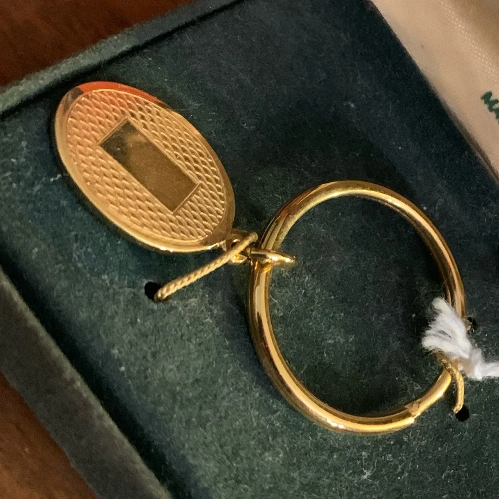 ANSON-gold plated engrave-able key ring